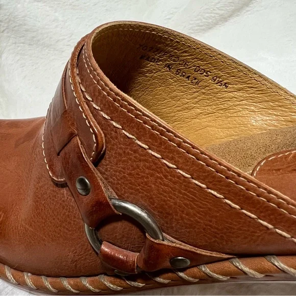 Frye Charlotte Ring Brown Red Platform Clog Mule Women Heel Size 9.5 M - Picture 5 of 10